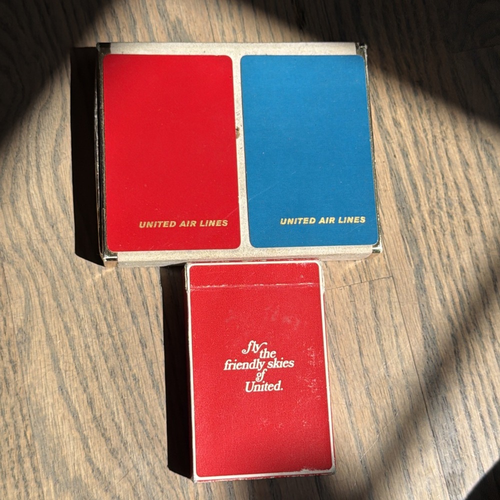 United Air Lines Playing Cards Fly The Friendly Skies Of United Lot Red Blue
